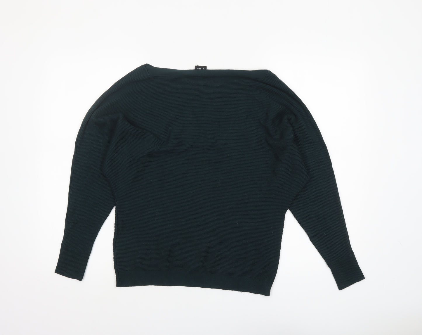 Editor's Cut Women's Green Boat Neck Long Sleeve Pullover Jumper Size 10