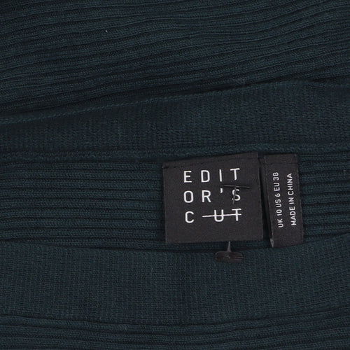 Editor's Cut Women's Green Boat Neck Long Sleeve Pullover Jumper Size 10