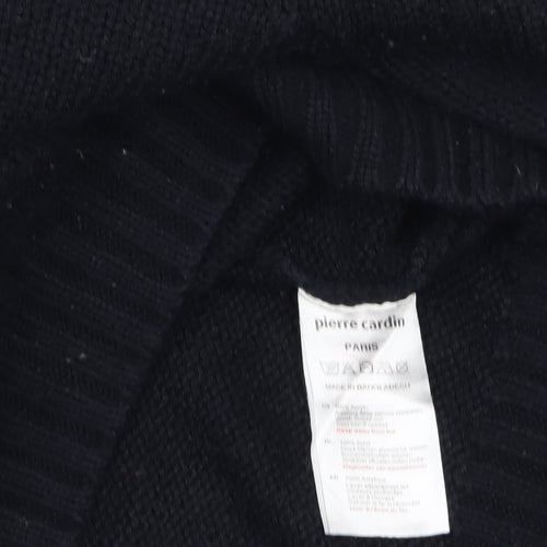 Pierre Cardin Men's Black L 1/4 Zip High Neck Acrylic Jumper