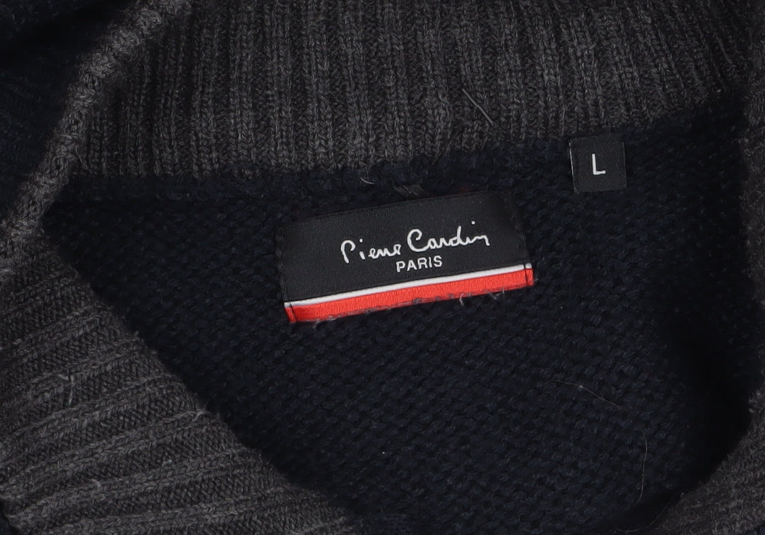 Pierre Cardin Men's Black L 1/4 Zip High Neck Acrylic Jumper