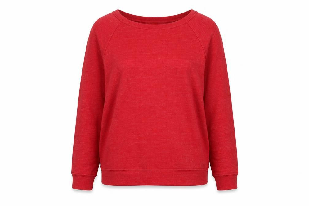 Front view of Michael Stars Women's Red Pullover Sweatshirt Small Lightweight Cotton Blend