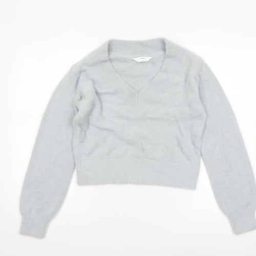 Marks and Spencer Women’s Grey V-Neck Long Sleeve Pullover Jumper XS