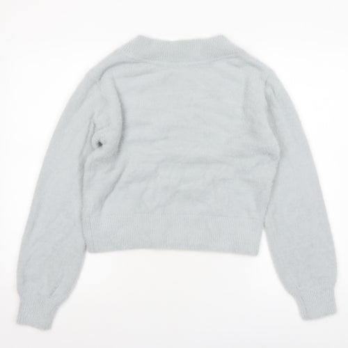 Marks and Spencer Women’s Grey V-Neck Long Sleeve Pullover Jumper XS