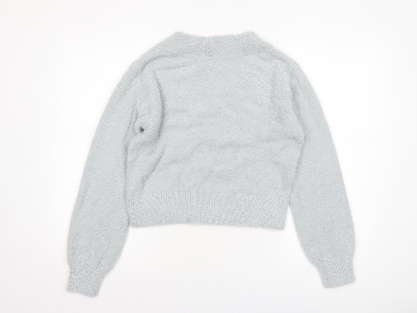 Marks and Spencer Women’s Grey V-Neck Long Sleeve Pullover Jumper XS
