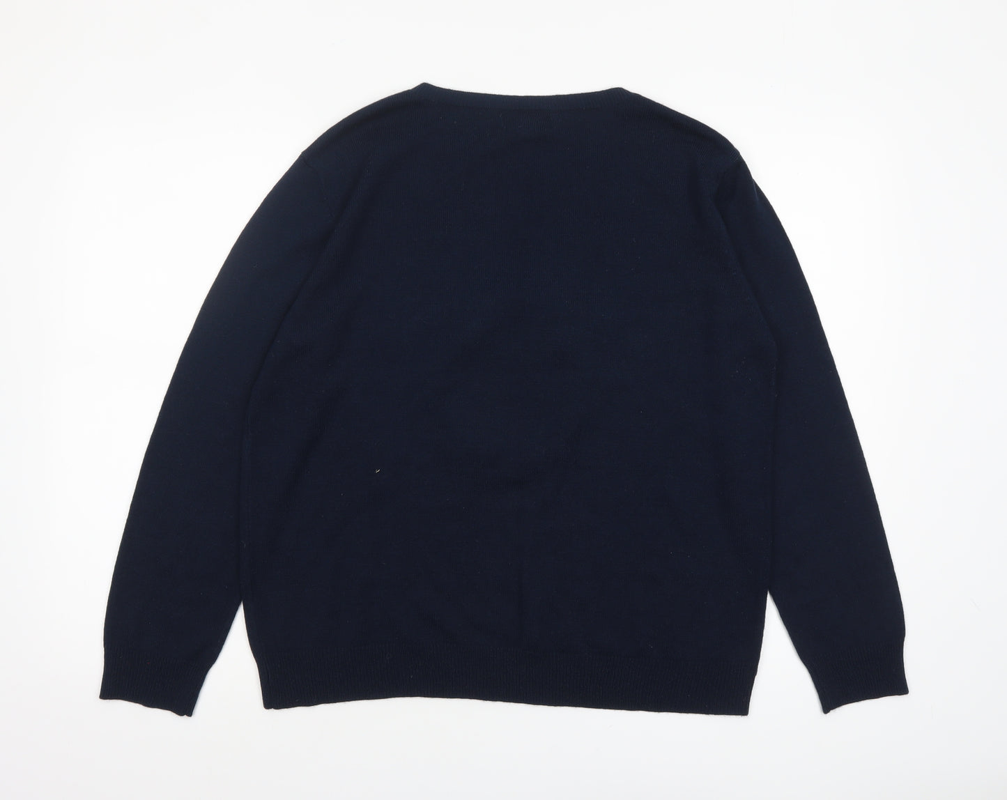 Atmosphere Women's Navy Reindeer Christmas Jumper L Crew Neck