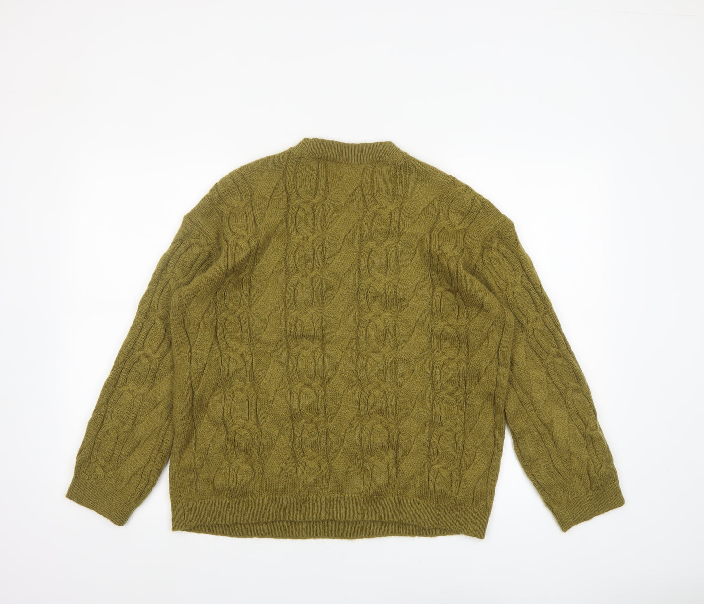 Marks and Spencer Per Una Women's Green Cable-Knit Jumper Size S