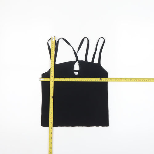 ZARA Women Black Tank Top Size 12 Camisole Knit Summer