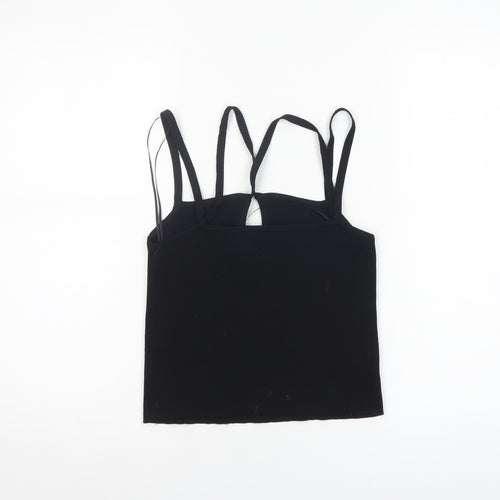 ZARA Women Black Tank Top Size 12 Camisole Knit Summer