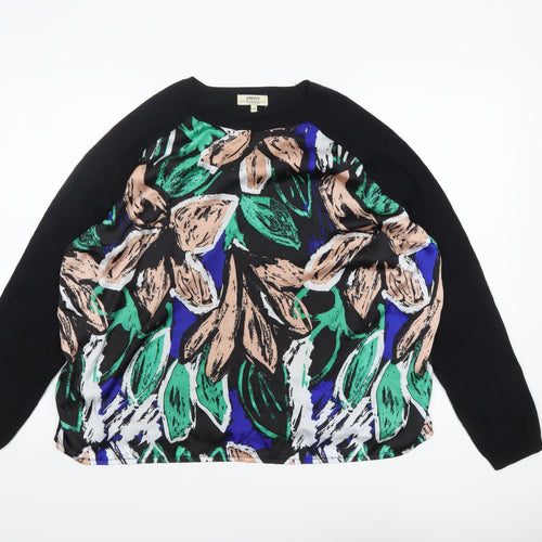 Papaya Women Multicoloured Floral Crew Neck Long Sleeve Pullover Jumper Size 20