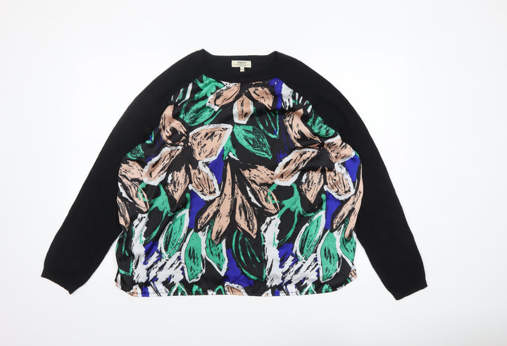 Papaya Women Multicoloured Floral Crew Neck Long Sleeve Pullover Jumper Size 20