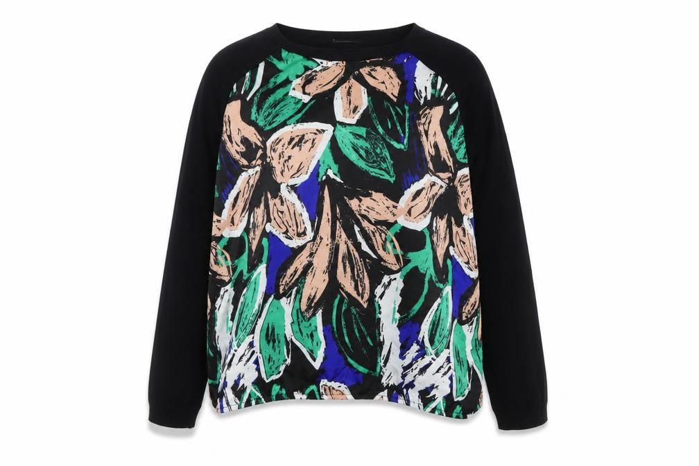 Papaya Women Multicoloured Floral Crew Neck Long Sleeve Pullover Jumper Size 20