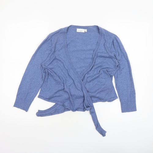 New Look Women's Blue Cotton Wrap V-Neck Jumper Size 14