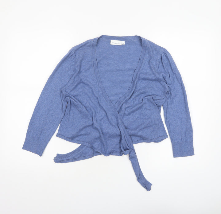 New Look Women's Blue Cotton Wrap V-Neck Jumper Size 14