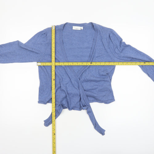 New Look Women's Blue Cotton Wrap V-Neck Jumper Size 14