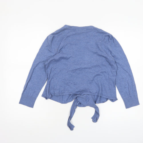 New Look Women's Blue Cotton Wrap V-Neck Jumper Size 14