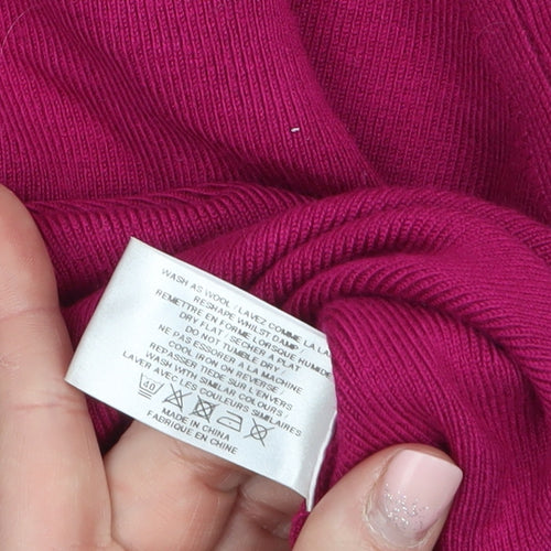 Precis Petite Women's Pink Scoop Neck Button Detail Jumper Size M