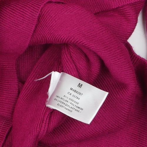 Precis Petite Women's Pink Scoop Neck Button Detail Jumper Size M