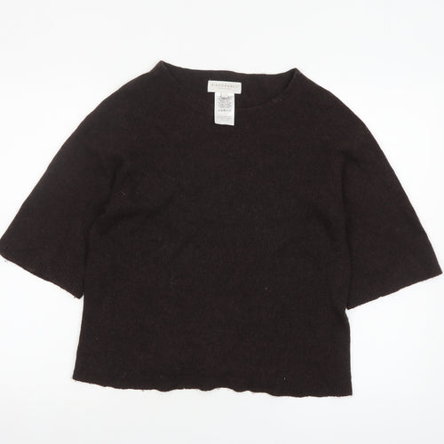 Bianco & Blu Women's Brown Merino Wool Cashmere Blend Pullover Jumper L
