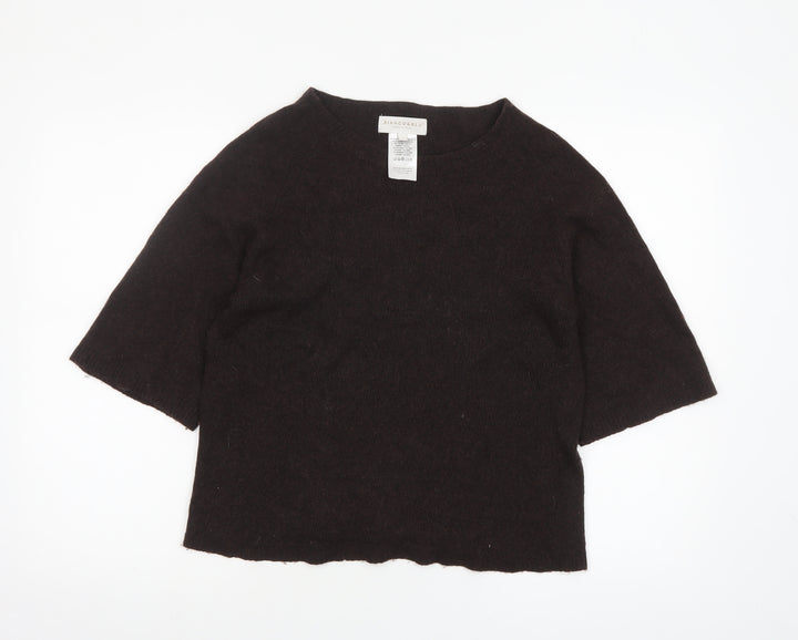 Bianco & Blu Women's Brown Merino Wool Cashmere Blend Pullover Jumper L