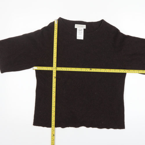 Bianco & Blu Women's Brown Merino Wool Cashmere Blend Pullover Jumper L