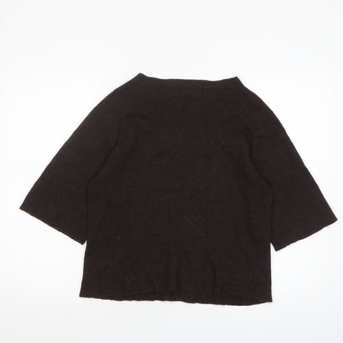 Bianco & Blu Women's Brown Merino Wool Cashmere Blend Pullover Jumper L