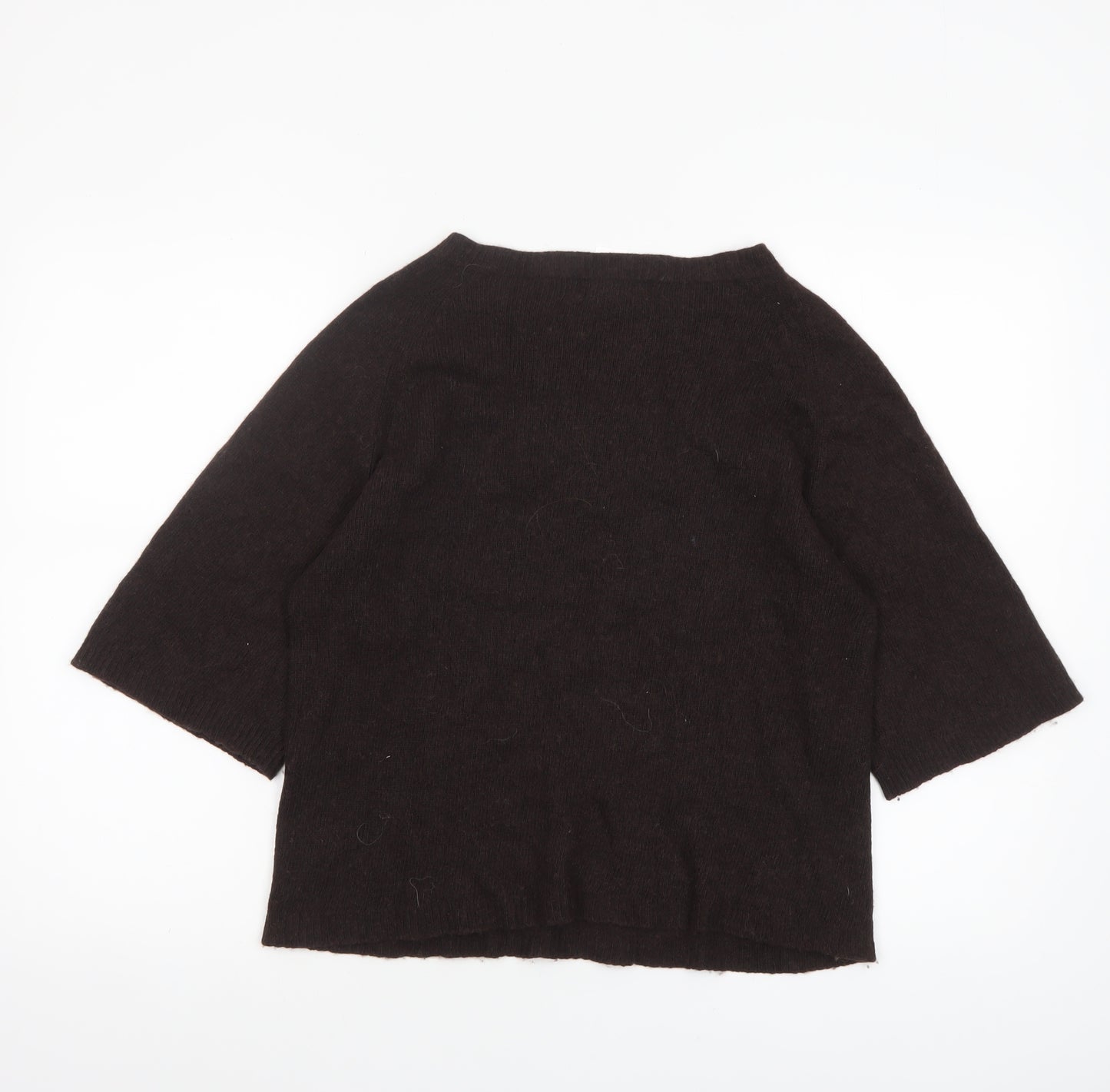 Bianco & Blu Women's Brown Merino Wool Cashmere Blend Pullover Jumper L