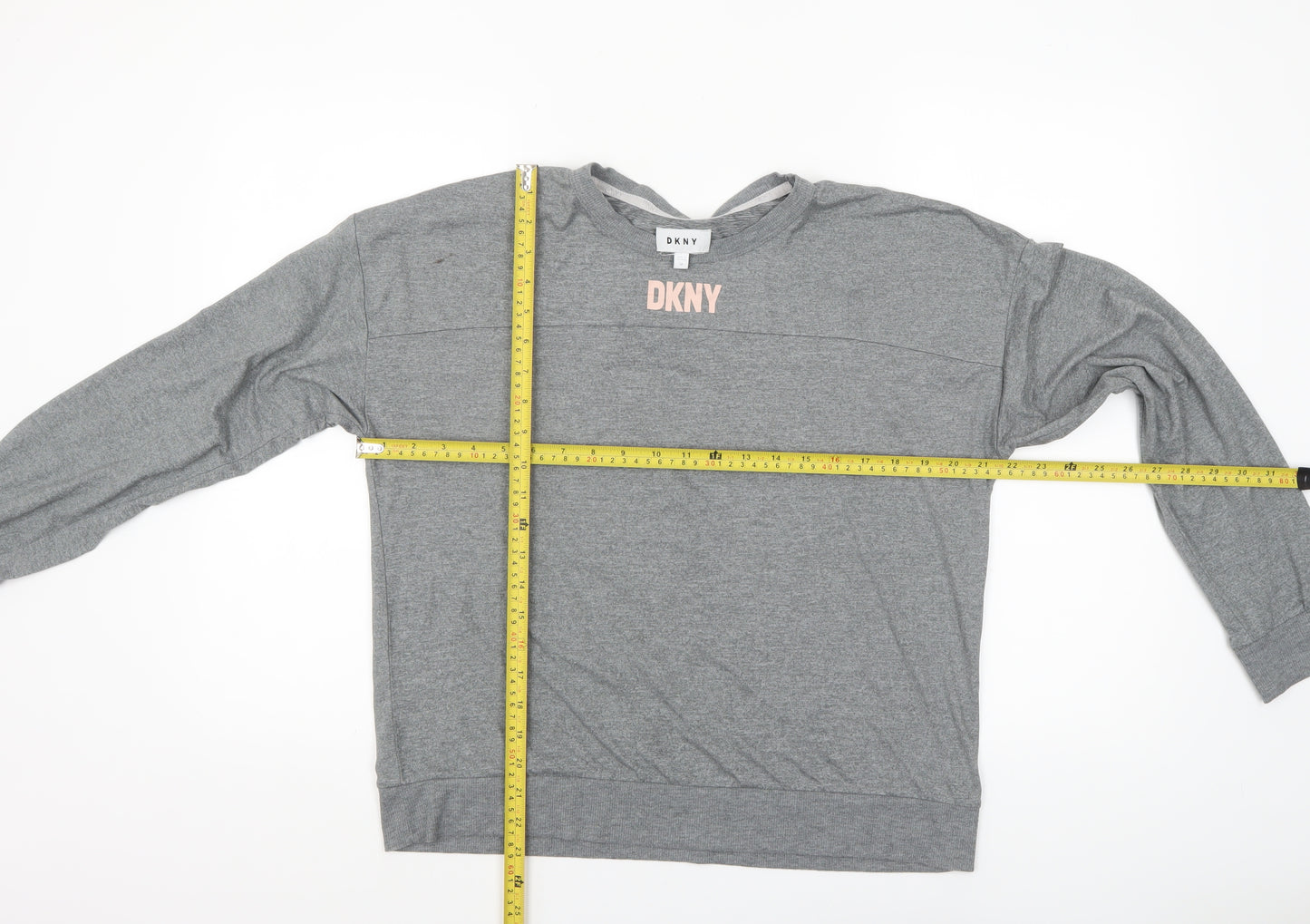DKNY Women Grey Long Sleeve Crew Neck Jersey T-Shirt M