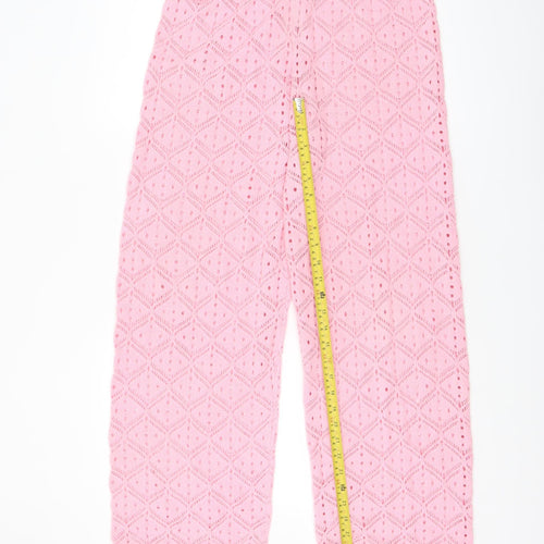 The Frolic Womens Pink Knit Cropped Trousers Size 14