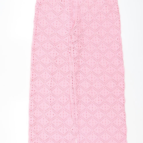 The Frolic Womens Pink Knit Cropped Trousers Size 14