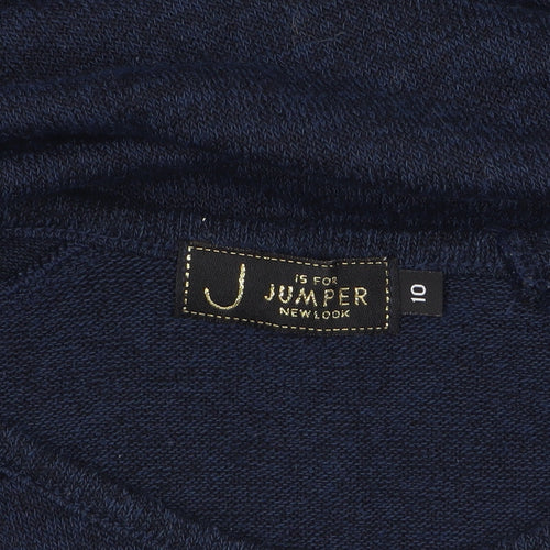 New Look Womens Blue Studded Shoulder Long Sleeve Pullover Jumper Size 10