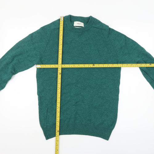 Marks and Spencer Men’s Green Wool Crew Neck Jumper Size S
