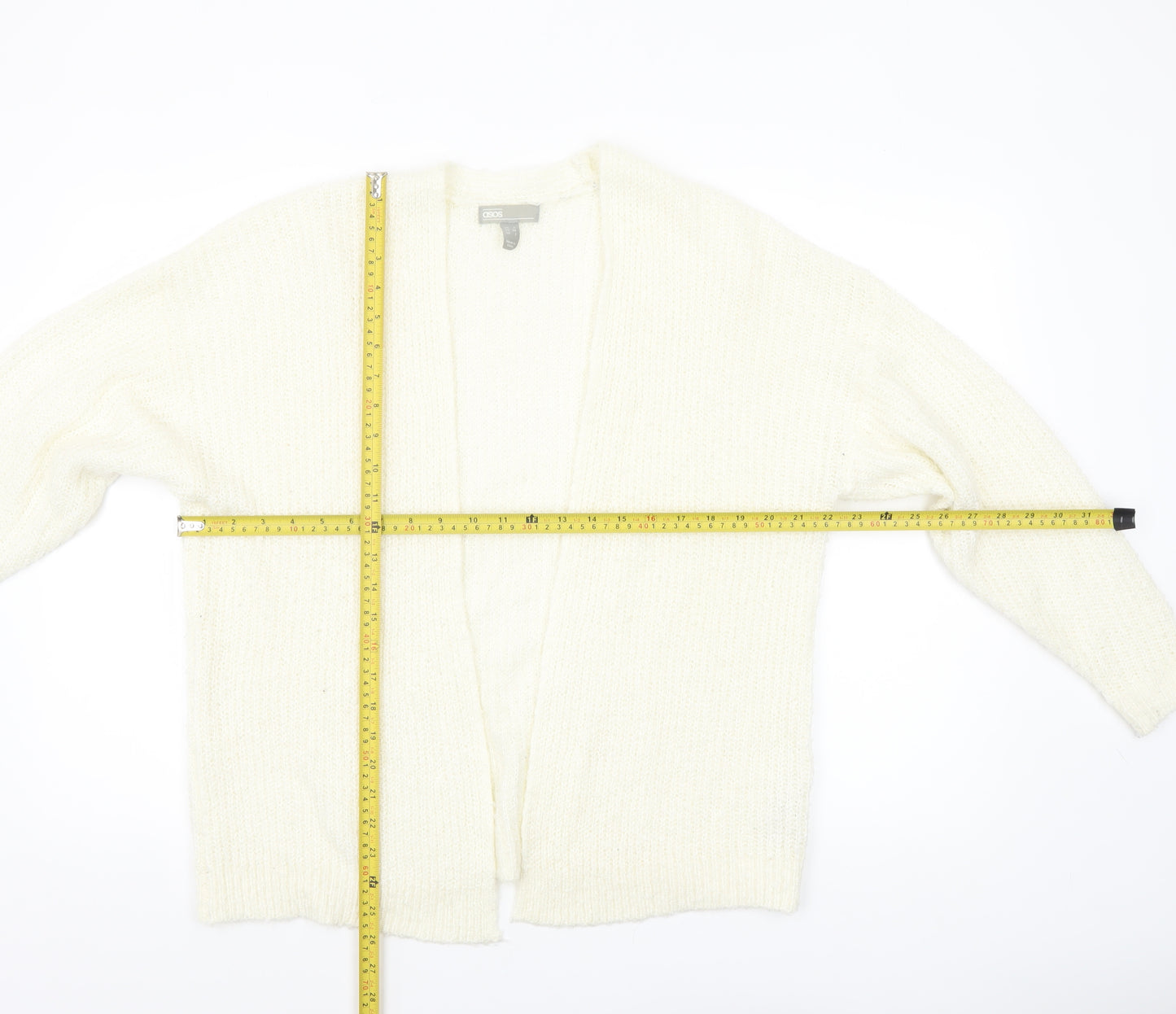 ASOS Women Ivory Chunky Knit Open Front Cardigan UK 6