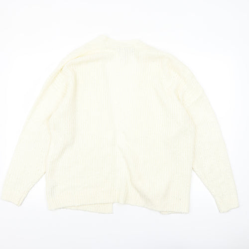 ASOS Women Ivory Chunky Knit Open Front Cardigan UK 6