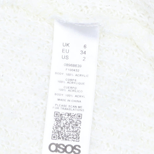 ASOS Women Ivory Chunky Knit Open Front Cardigan UK 6