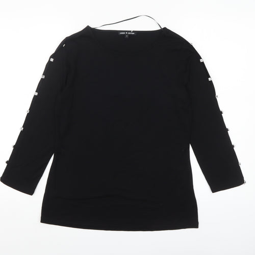 Cable & Gauge Women’s Black 3/4 Sleeve Stretch Jersey Top Size M