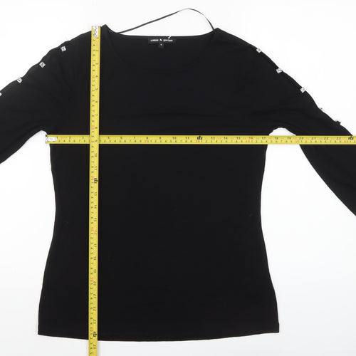 Cable & Gauge Women’s Black 3/4 Sleeve Stretch Jersey Top Size M