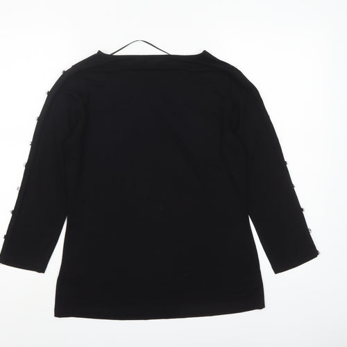 Cable & Gauge Women’s Black 3/4 Sleeve Stretch Jersey Top Size M