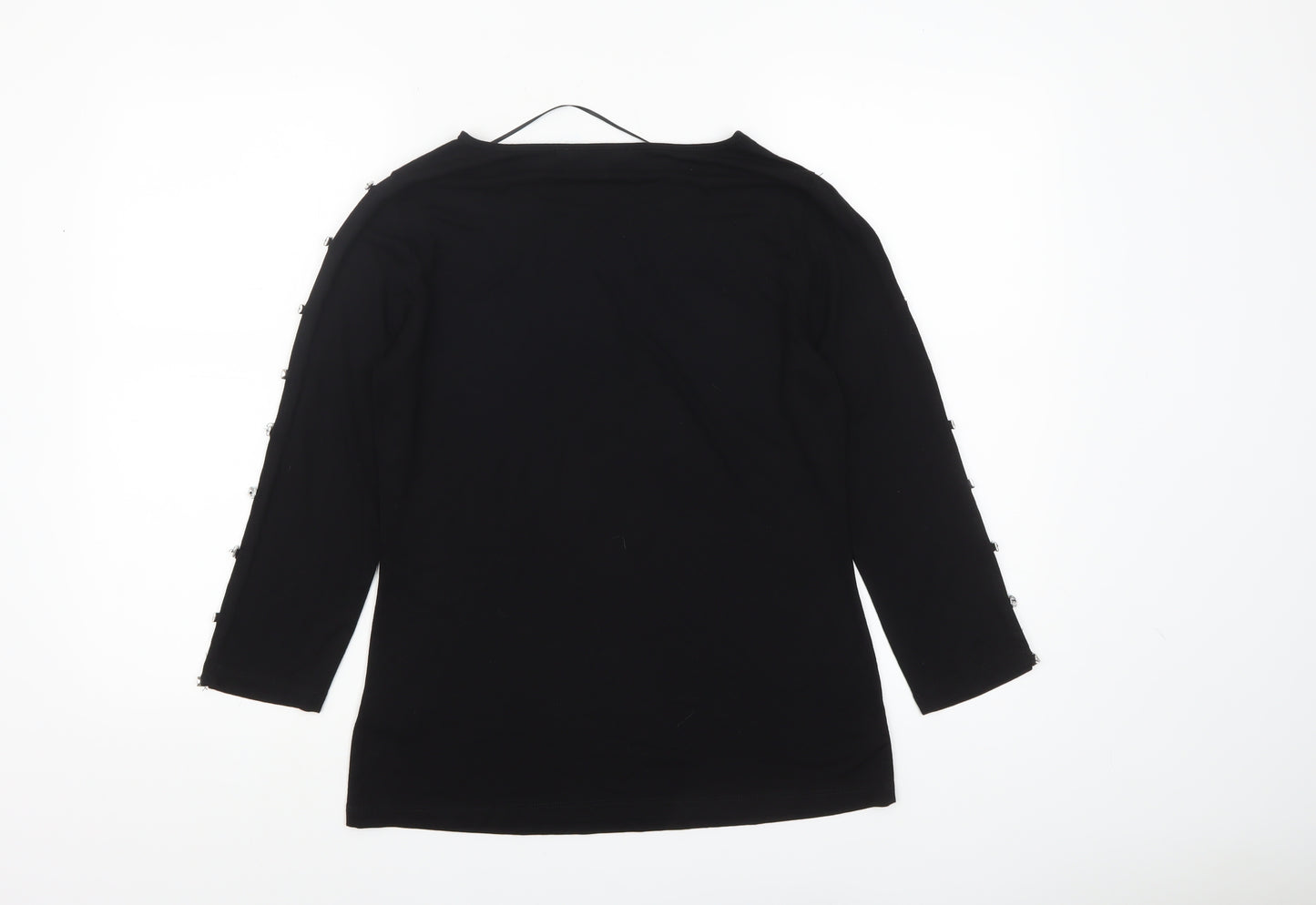 Cable & Gauge Women’s Black 3/4 Sleeve Stretch Jersey Top Size M