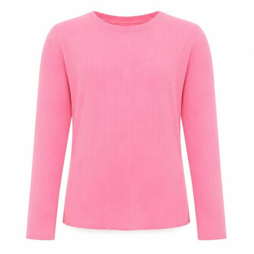 F&F Girls Pink Ribbed Long Sleeve Cotton Stretch T-Shirt 13-14 Years