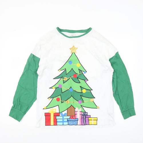 Peacocks Womens Multicoloured Long Sleeve Christmas Nightshirt Size 10-12