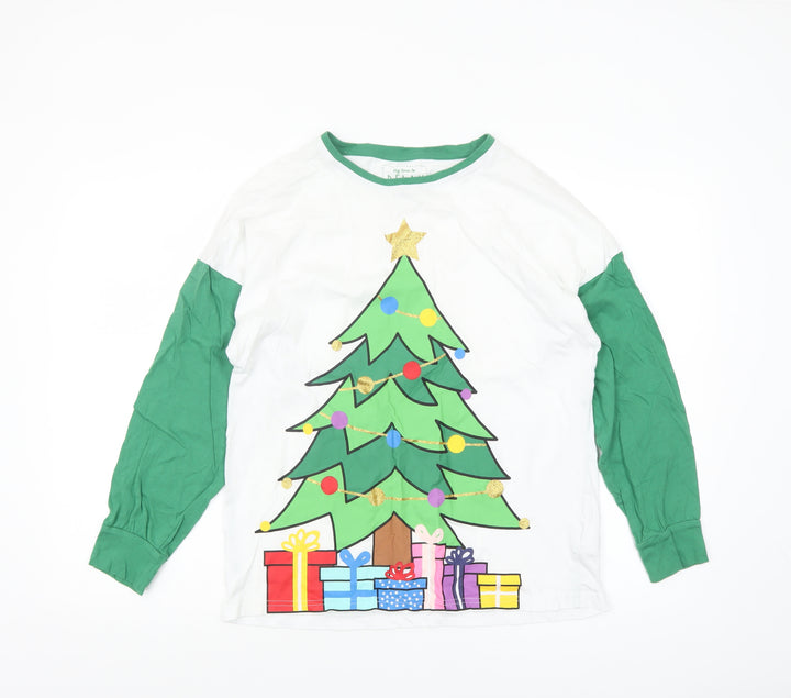 Peacocks Womens Multicoloured Long Sleeve Christmas Nightshirt Size 10-12