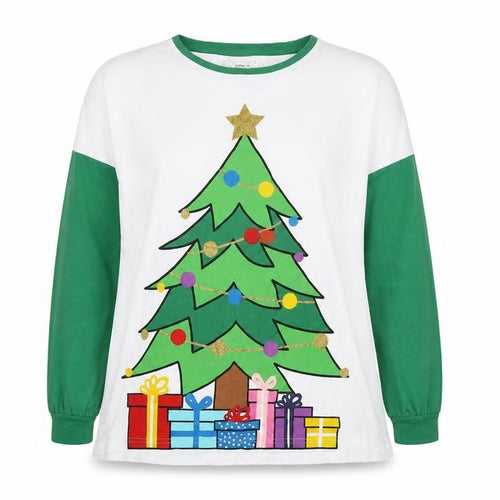 Peacocks Womens Multicoloured Long Sleeve Christmas Nightshirt Size 10-12