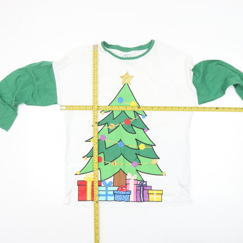 Peacocks Womens Multicoloured Long Sleeve Christmas Nightshirt Size 10-12