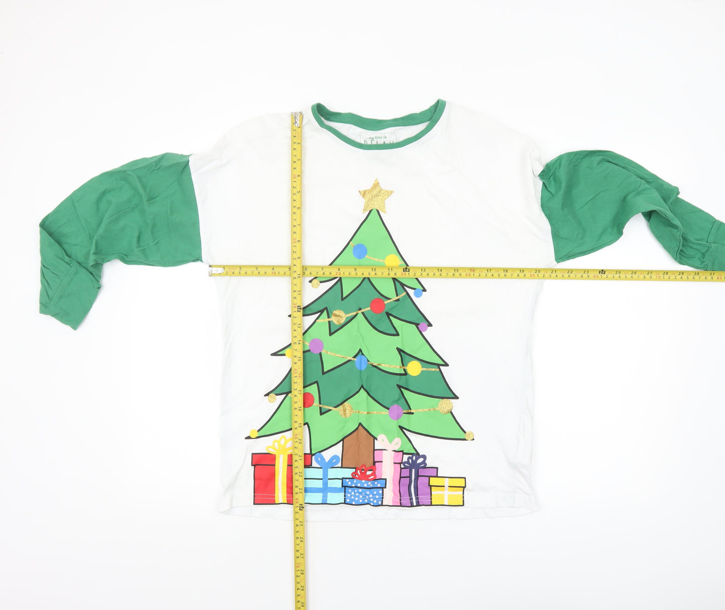 Peacocks Womens Multicoloured Long Sleeve Christmas Nightshirt Size 10-12