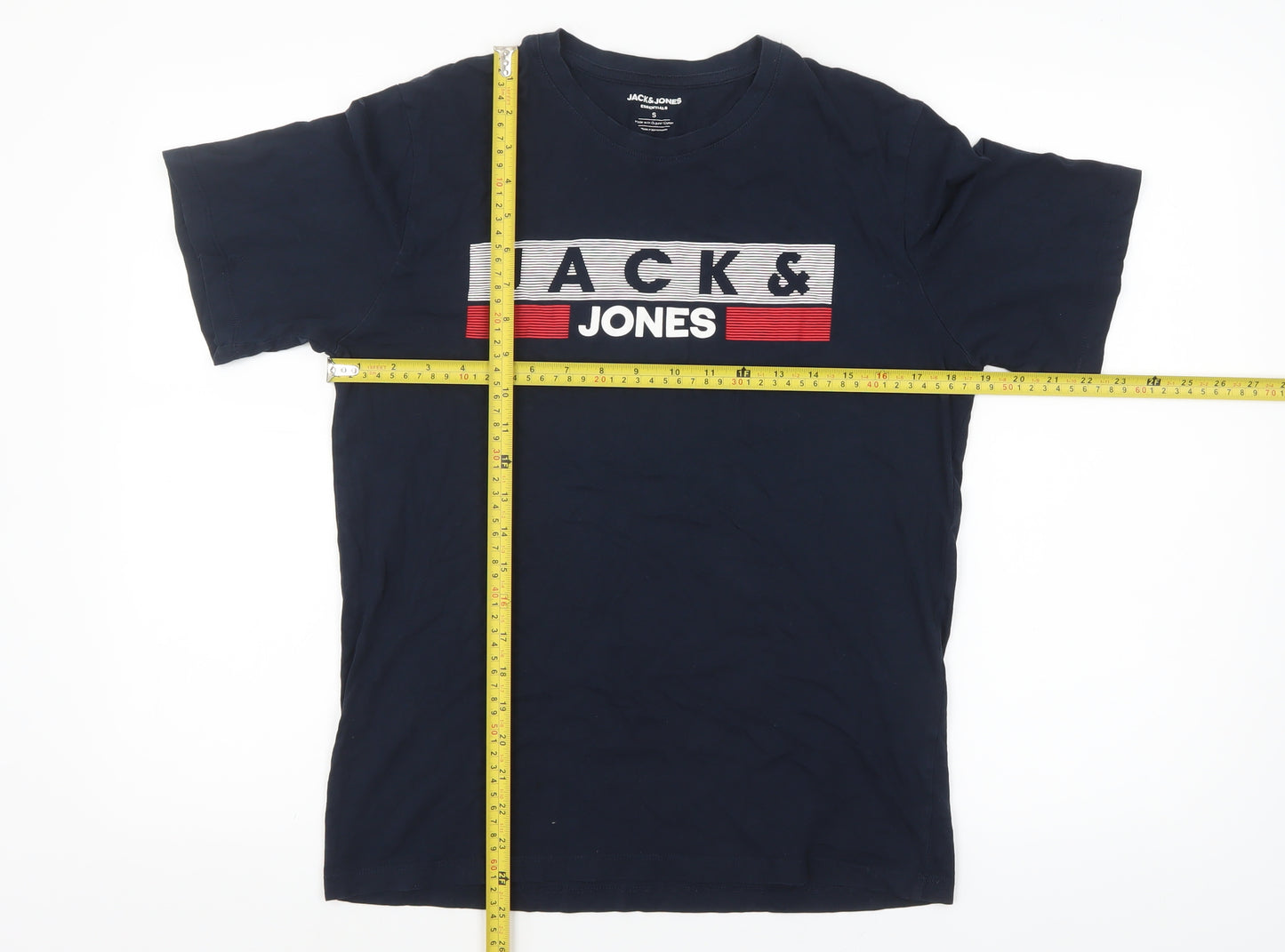 Jack & Jones Men's Blue Logo Cotton T-Shirt Size S