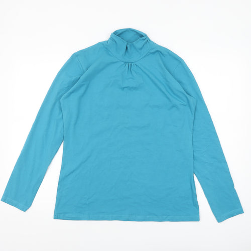 Atlas for Women Blue Roll Neck Long Sleeve Top UK 12-14 Regular
