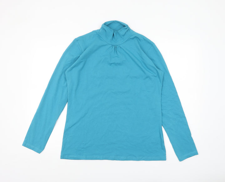 Atlas for Women Blue Roll Neck Long Sleeve Top UK 12-14 Regular