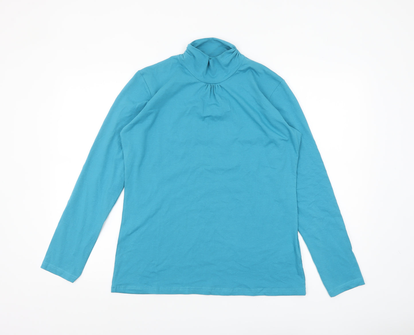 Atlas for Women Blue Roll Neck Long Sleeve Top UK 12-14 Regular