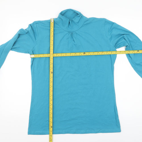 Atlas for Women Blue Roll Neck Long Sleeve Top UK 12-14 Regular