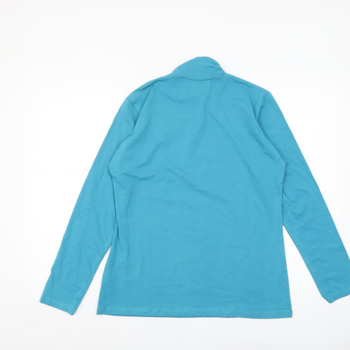 Atlas for Women Blue Roll Neck Long Sleeve Top UK 12-14 Regular